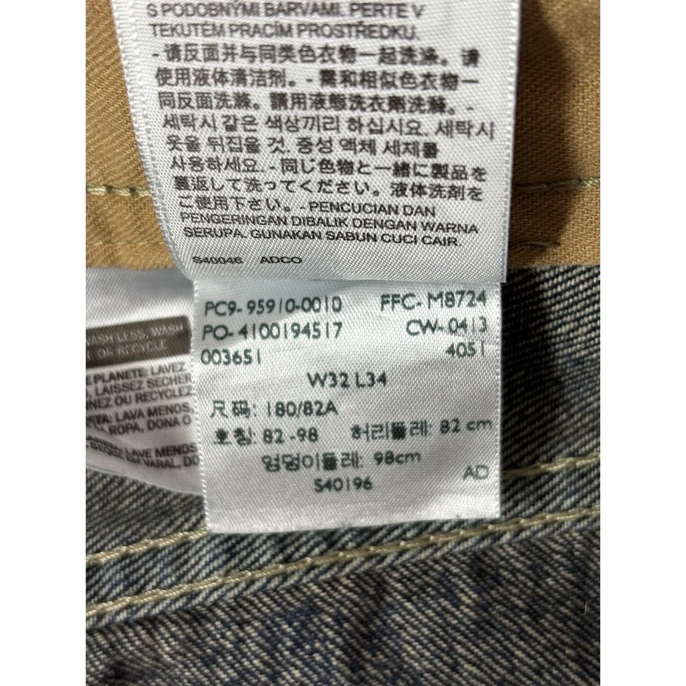 Levi's 511 Straight Leg Jeans Mens Blue Denim Dark‎ Wash 5-Pocket Whisker 32x34
